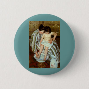 Mary Cassatt's The Child's Bath (circa 1892) 6 Cm Round Badge