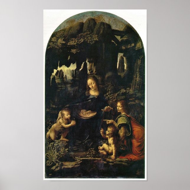 Mary, Christ child and angel by Leonardo da Vinci Poster (Front)