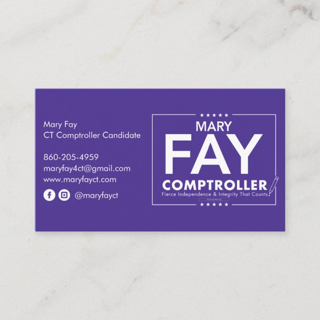 Mary Fay Business Cards (Front)