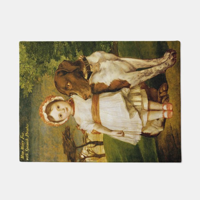 Mary Fox With Her Spanish Pointer Dog (G.F. Watts) Doormat (Front)