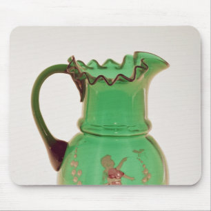 Mary Gregory green jug with fired enamel Mouse Pad