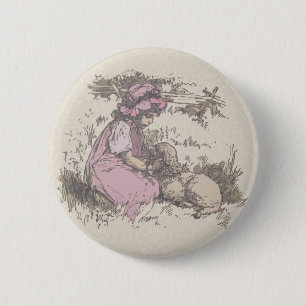 Mary Had a Little Lamb Nursery Rhyme 6 Cm Round Badge