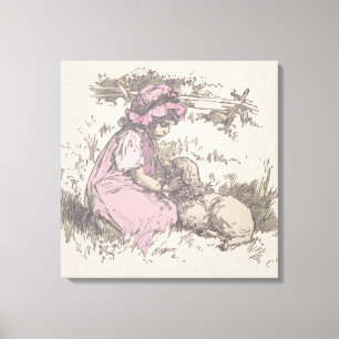 Mary Had a Little Lamb Nursery Rhyme Canvas Print