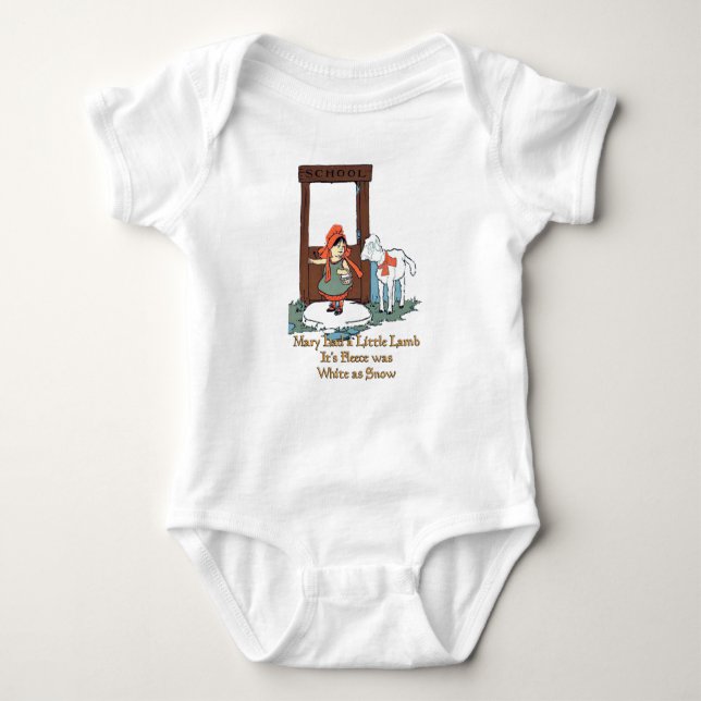 MARY HAD A LITTLE LAMB - Rhymes for Toddlers Baby Bodysuit (Front)
