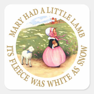 Mary Had a Little Lamb Square Sticker