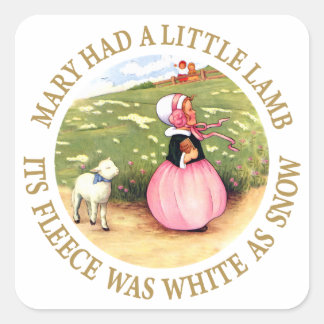 Mary Had a Little Lamb Square Sticker