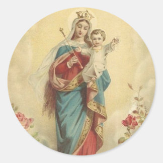Mary Help of Christians Classic Round Sticker