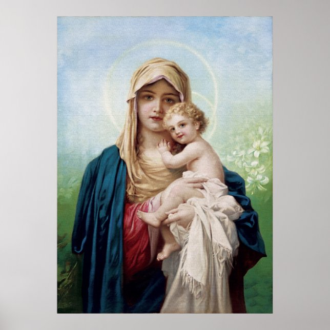 Mary holding Jesus Poster (Front)