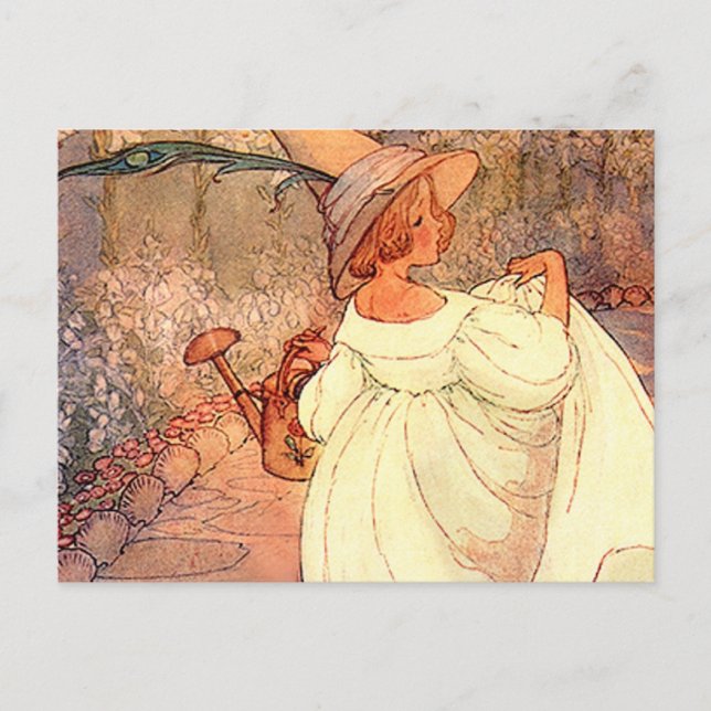 Mary in Her Garden Postcard (Front)