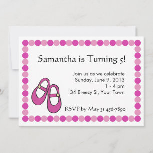 Mary Janes  Birthday Party Invitation