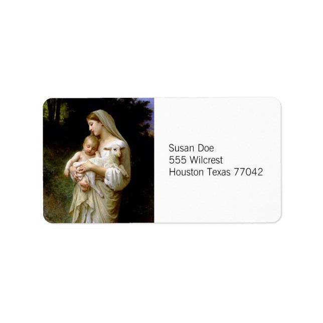 Mary, Jesus, & a Lamb Label (Front)