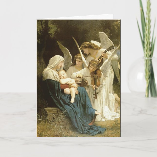 Mary, Jesus, and Angels Christmas Card (Front)