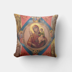 Mary, Jesus, And Angels Cushion