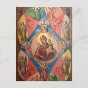 Mary, Jesus, And Angels Postcard