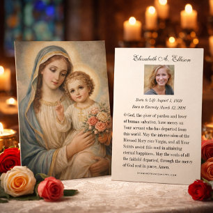 Mary Jesus Funeral Memorial Prayer Holy Card