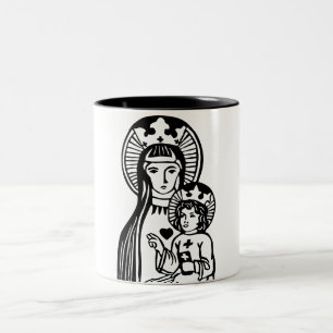 Mary & Jesus Two-Tone Coffee Mug