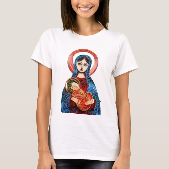 Mary & Jesus: Wrapped in Grace and Glory T-Shirt (Front)