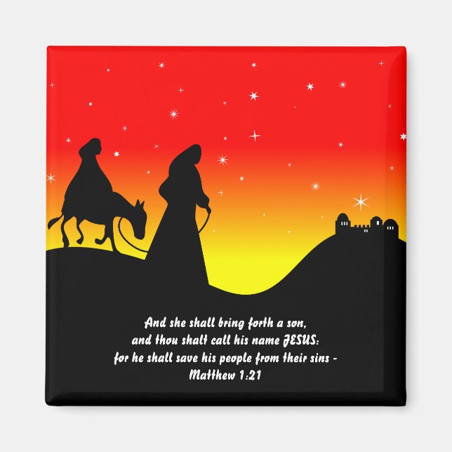 Mary & Joseph, Bible Scripture Verse Magnet (Front)