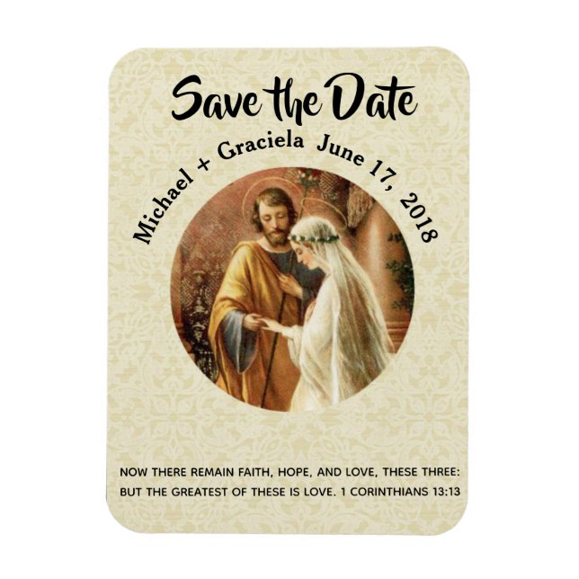Mary Joseph Catholic SAVE THE DATE Wedding Magnet (Vertical)