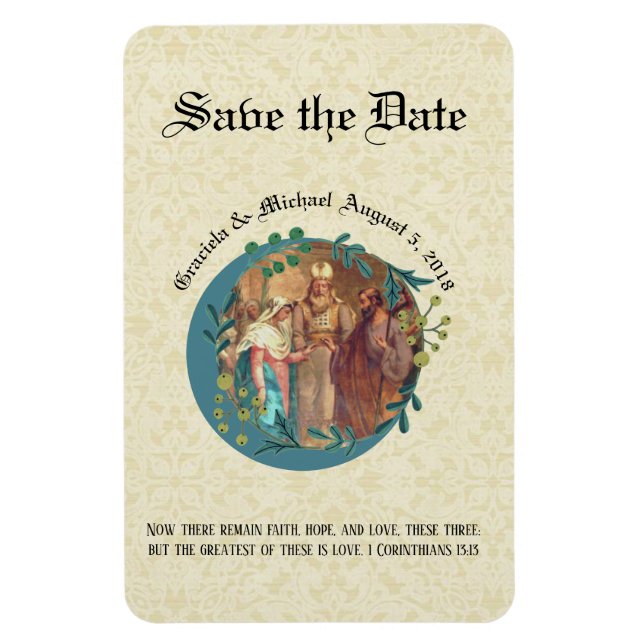 Mary Joseph Catholic SAVE THE DATE Wedding Magnet (Vertical)