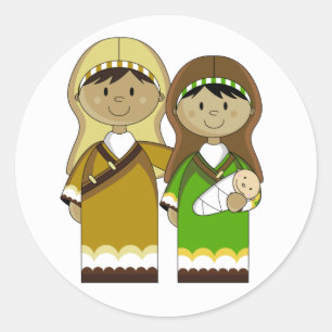 Mary & Joseph with Baby Jesus Sticker