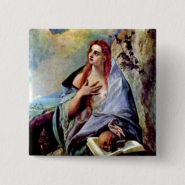Mary Magdalene 15 Cm Square Badge (Front)