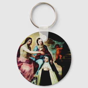 Mary Magdalene de Pazzi by Pedro de Moya Key Ring