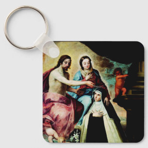 Mary Magdalene de Pazzi by Pedro de Moya Key Ring