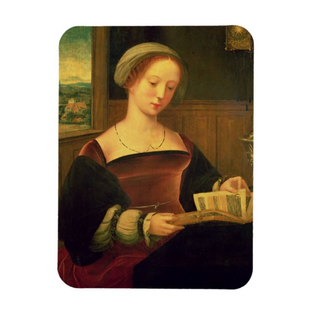 Mary Magdalene Reading (oil on panel) Magnet (Vertical)