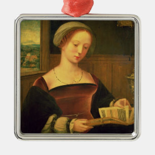 Mary Magdalene Reading (oil on panel) Metal Tree Decoration