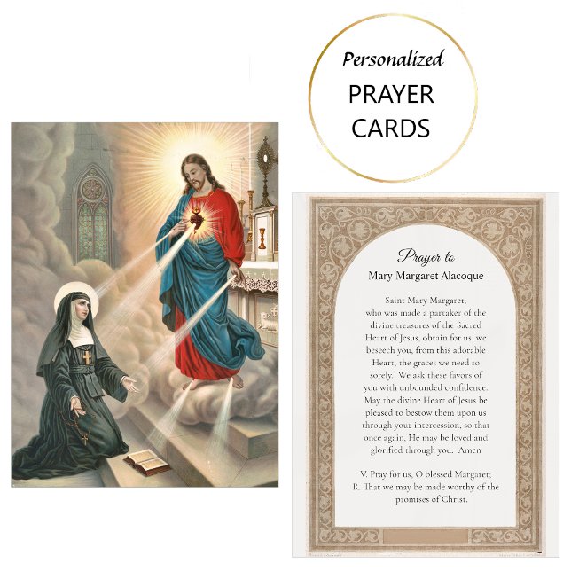 Mary Margaret Alacoque Roman Catholic Prayer Card  (Creator Uploaded)