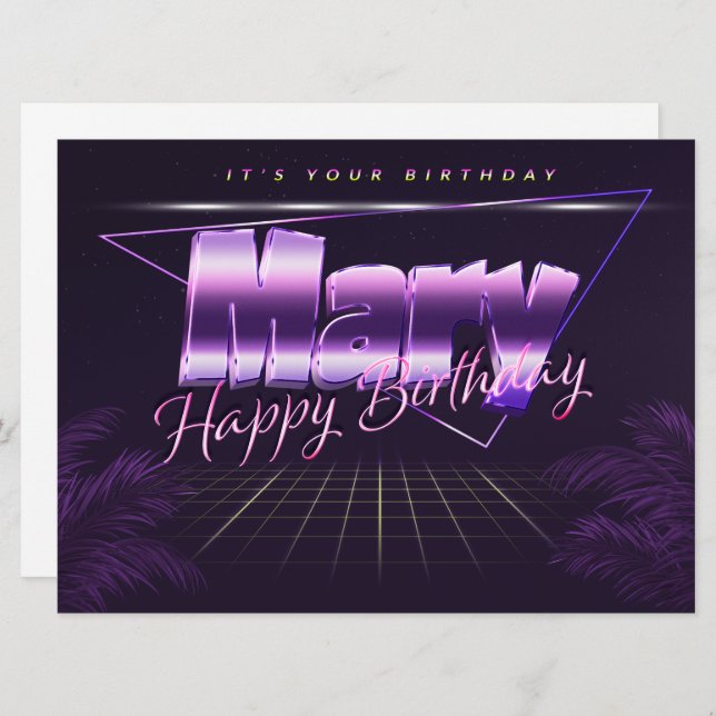 Mary Name First name lila retro card Birthday (Front/Back)