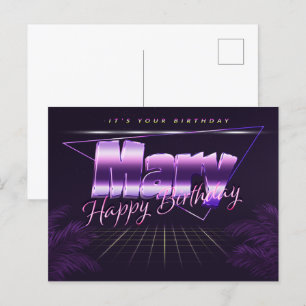 Mary Name Vorname lila Postkarte Geburtstag Postcard