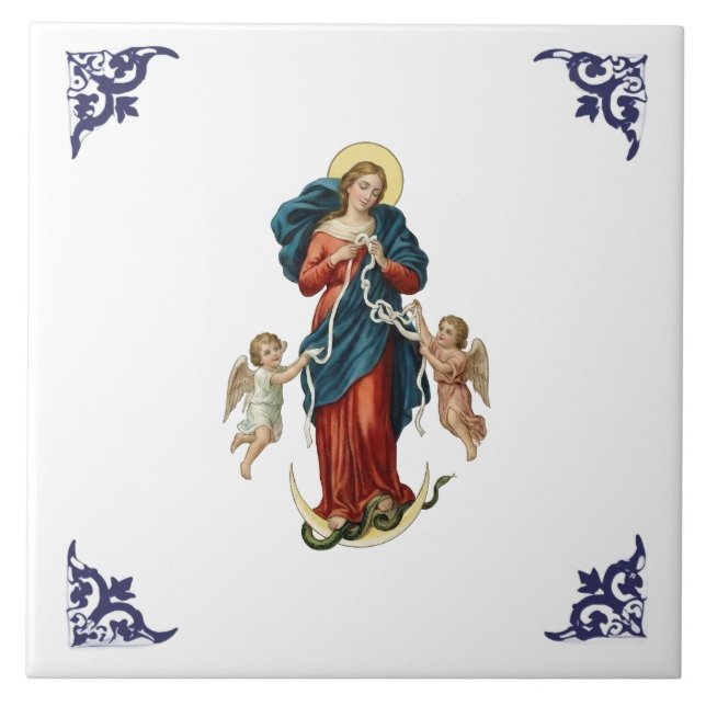 Mary Our Lady Undoer of Knots Religious Tile (Front)