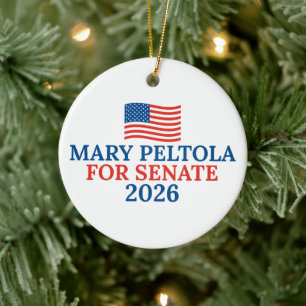 Mary Peltola for Senate 2026 Election Christmas Ceramic Tree Decoration