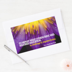 Mary Pettibone Poole Inspirational Quote "Brains" Rectangular Sticker