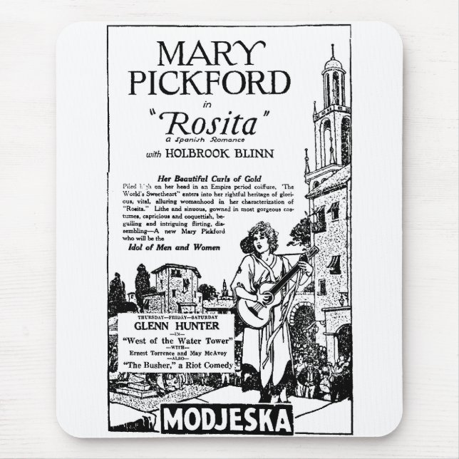 Mary Pickford Rosita 1924 Mouse Pad (Front)