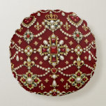 Mary Queen of Scots Inspired Design Magical Jewels Round Cushion<br><div class="desc">Inspired by tudor Jewelry</div>
