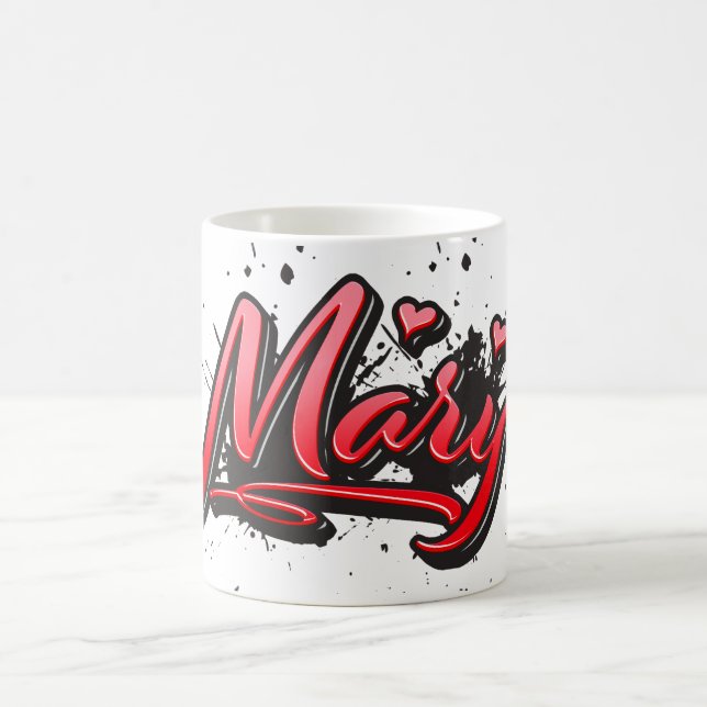 Mary red Heart Graffiti Tasse Kaffeetasse Coffee Mug (Center)