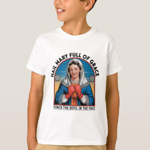 Mary Religious Boxing Tee Funny Christian Punch Th