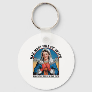 Mary Religious Boxing Tee Funny Christian Punch Th Key Ring