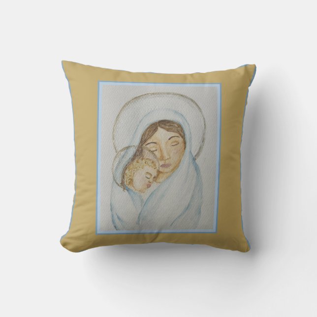 Mary’s Mantle & Child Christmas Cushion (Front)