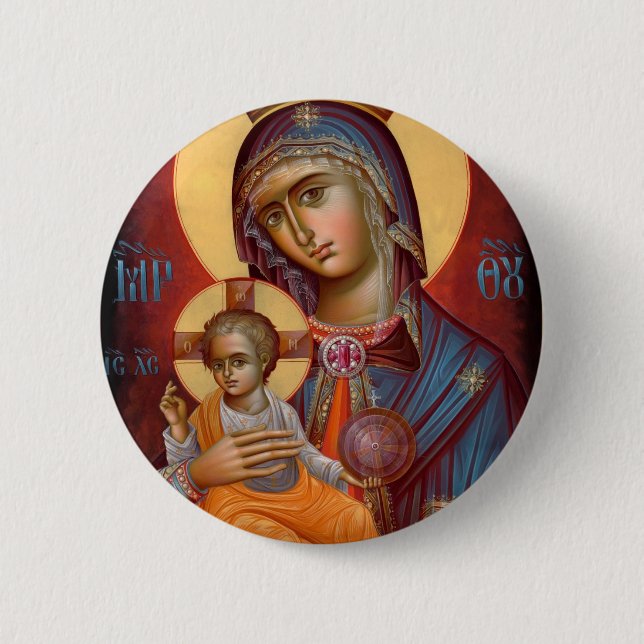 Mary - THEOTOKOS 6 Cm Round Badge (Front)