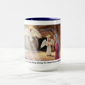 Mary visits the empty tomb an sees an Angel. Mug