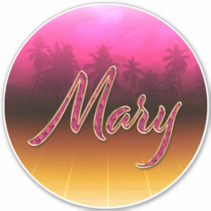 Mary Vorname Name golden pink Aufkleber Sticker