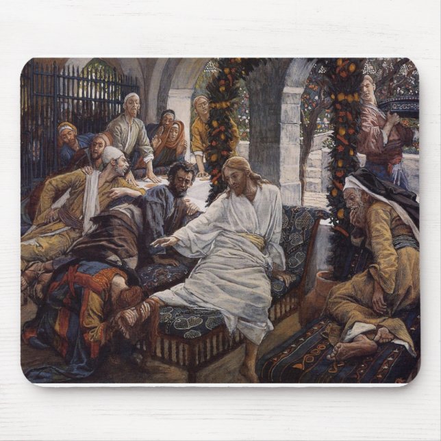 Mary Washing Jesus Feet Mouse Pad (Front)