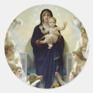 Mary with Angels - Regina Angelorum Classic Round Sticker