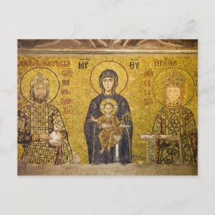 Mary with Baby Jesus Byzantine Mosaic Postcard