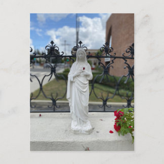 Mary with Heart Flower Petal Postcard