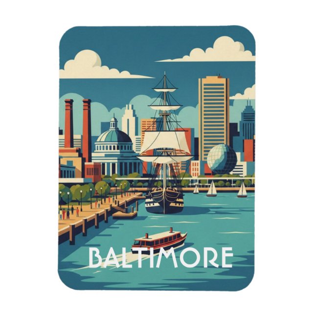 Maryland Baltimore Inner Harbor Travel Magnet (Vertical)